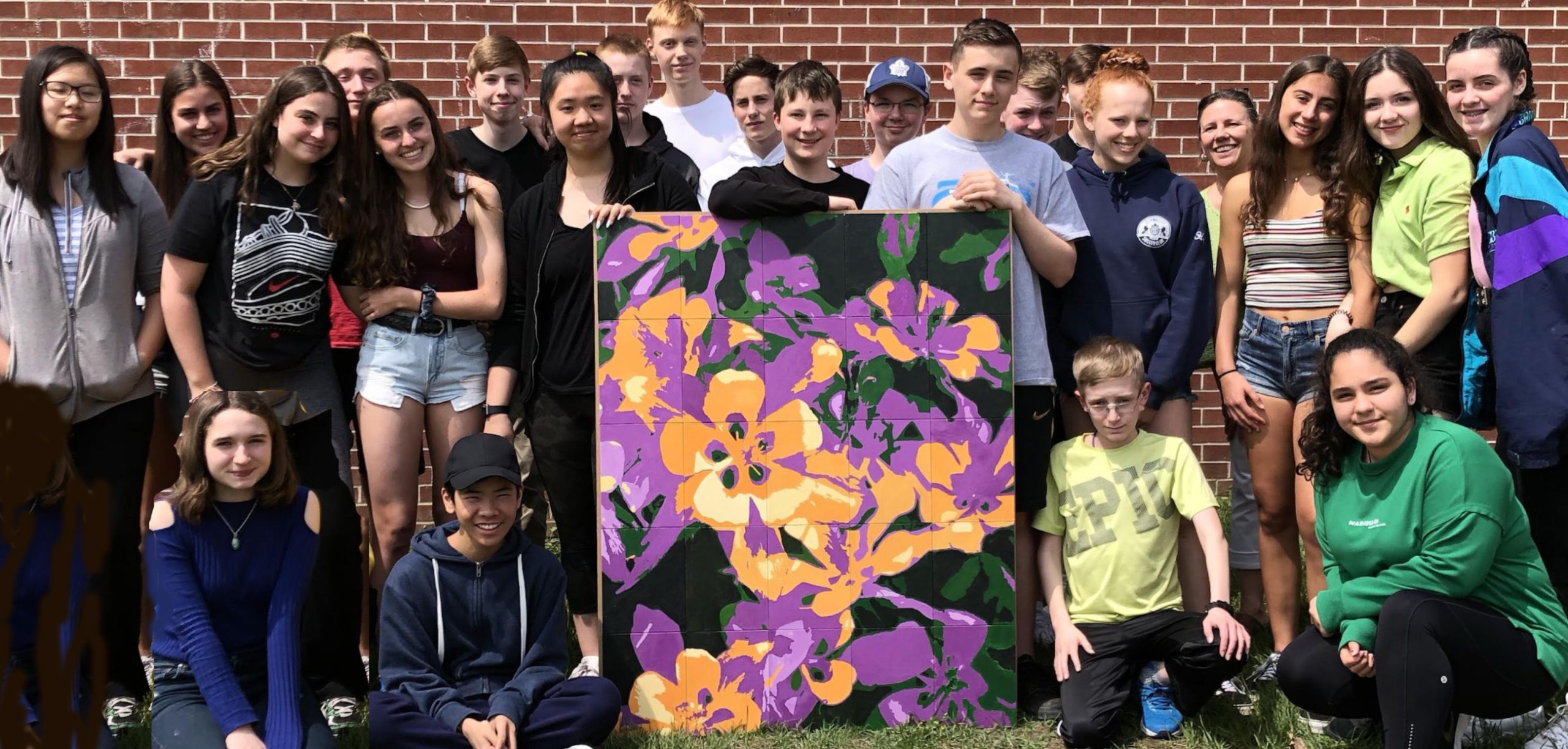 The students of Nepean High School donated this painting, Balanced Bouquet, to the Cornerstone Housing for Women.