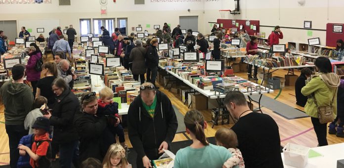 Book lovers gather at the Elmdale Bookfest last year. J