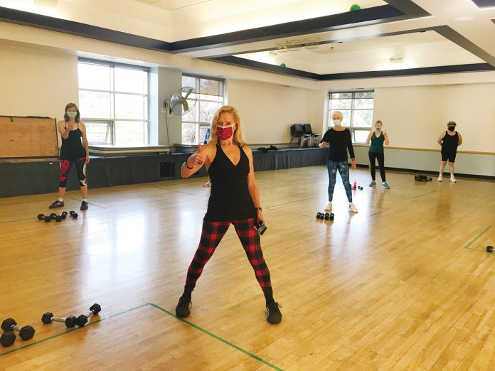 A photo of a fitness class at Dovercourt Recreation Centre.