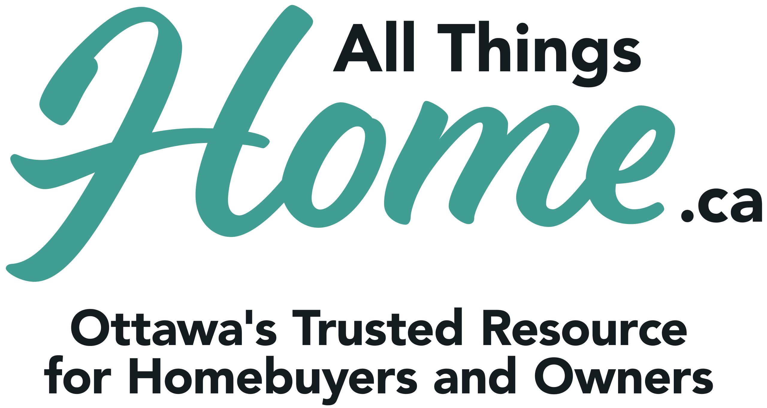 The green and black text logo of All Things Home against a white background