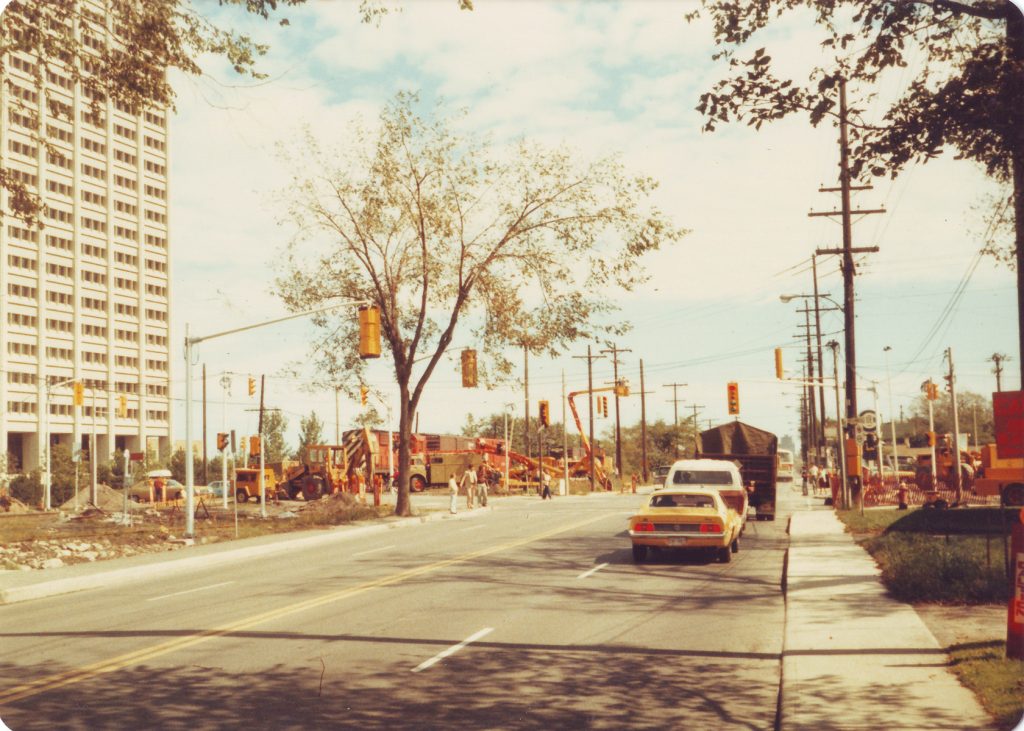 A photo of Scott Street looking east, near Holland, in 1979.