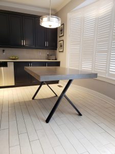 A table made by Maker House with the upside-down Y-legs.