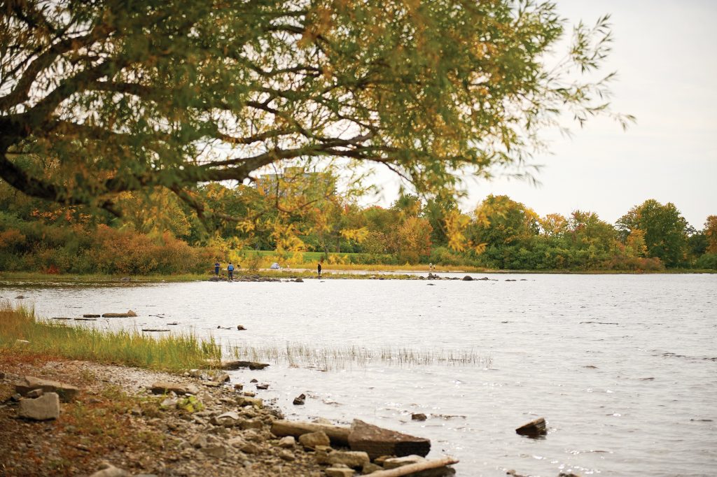 A photo of the river from Westboro Beach in the fall.