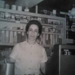 A photo of Jane Saikaley at the counter of Jimmy's Restaurant in the 1970s.