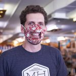 A photo of owner Gareth Davies wearing a mask at Maker House.