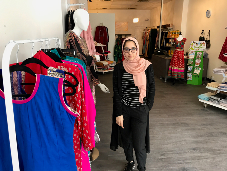 Barlian Roshan, who runs Saaj and Sanaa with her husband Delasah, says she was frustrated by a lack of dress options. Her new shop is located at 1107 Wellington St. W. Photo by Andrea Tomkins