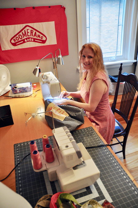 Kitchissippi's Amy Fraser is a volunteer with Boomerang Bags. Look for her (and Boomerang Bags!) on Saturday September 8 at the Old Ottawa South Porch Sale. Photo by Andrea Tomkins