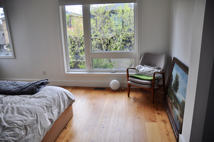 View of the bright master bedroom. Photo by Andrea Tomkins