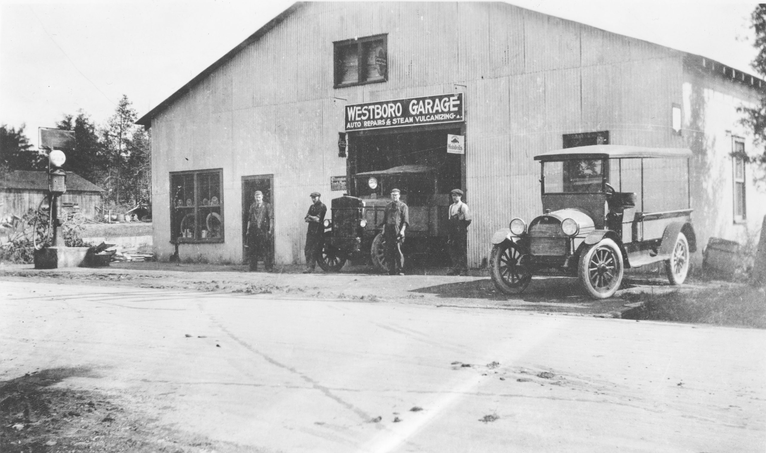 This 1920s era photo of the Westboro Garage inspired this month’s column. ?Photo courtesy Mike Krzyzanowski