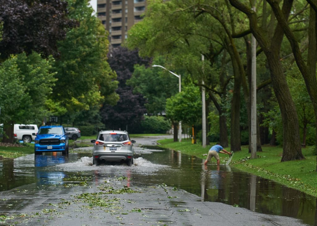 A flooded street in Kitchissippi