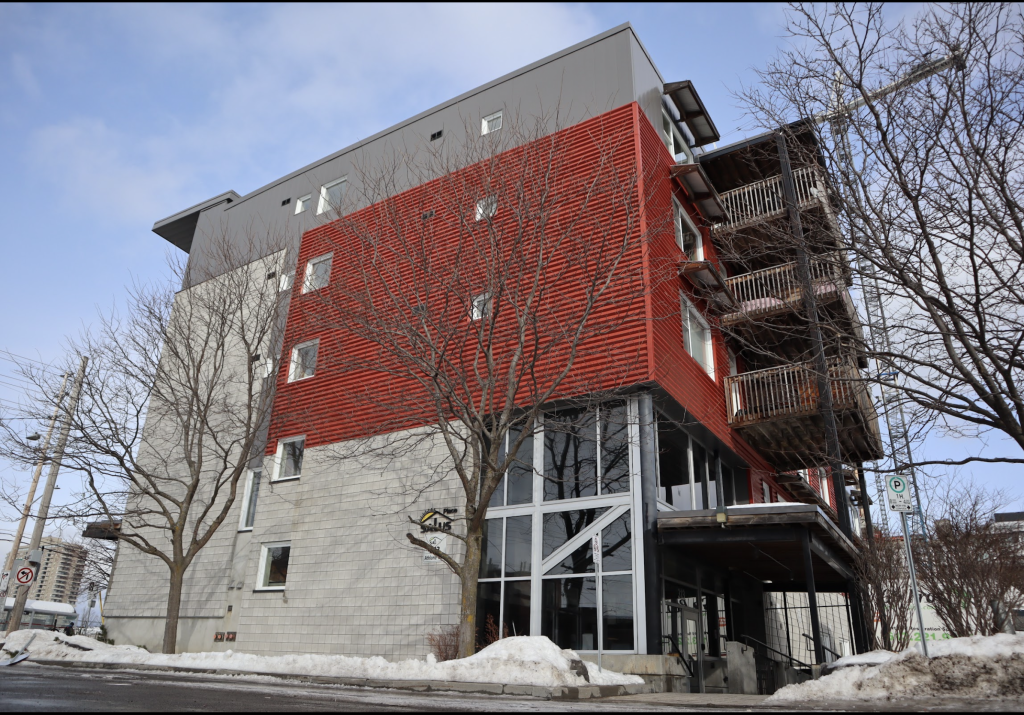 The exterior of Ottawa Salus on a sunny day.