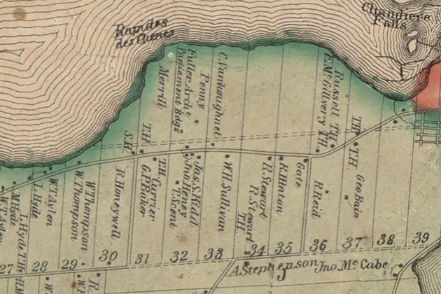 A map from 1863 showing the old Nepean Township lots.