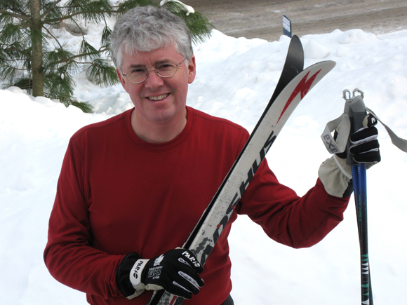  Cross-country skiing enthusiast Charles Hodgson devotes his energy to helping people understand and do something about climate change. Photo by Denise Deby.