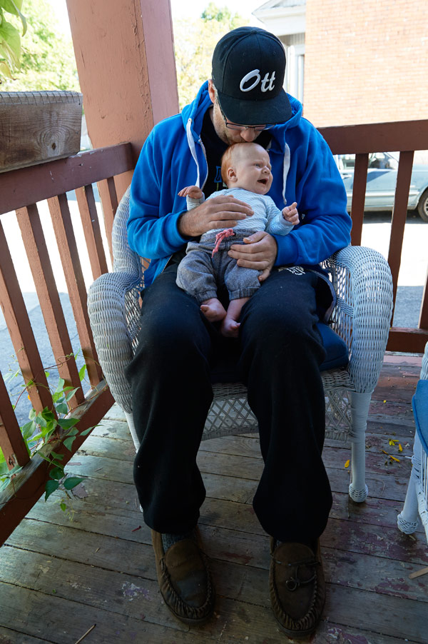 Alan Gustafson and his son Harvey. Photo by Ellen Bond