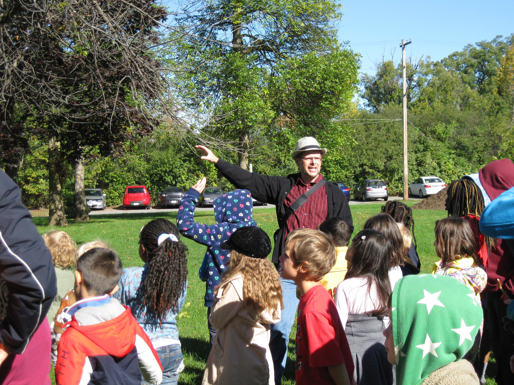 Dennis Van Staalduinen with St. George students