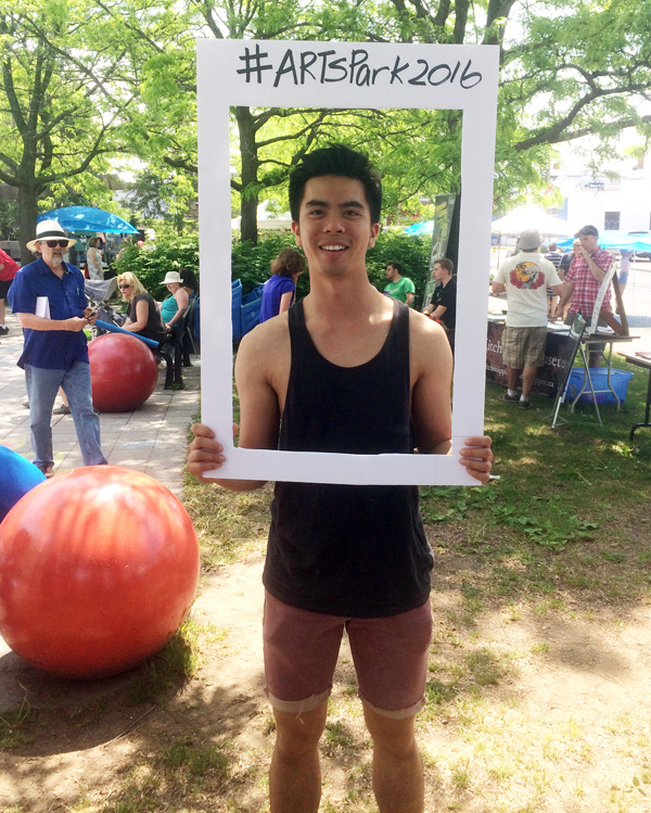 Local resident Felix Chu had a blast as a first-time volunteer with ArtsPark.