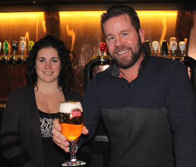 Jason Curry and Kelsey Crispin at the newest Barley Mow location on Richmond Road. Photo by Paula Roy