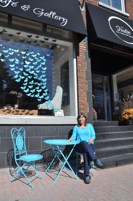  Local artist Patti Normand created a display of handpainted butterflies in memory of her mother. She calls it “grief-itti.” Photo by Andrea Tomkins