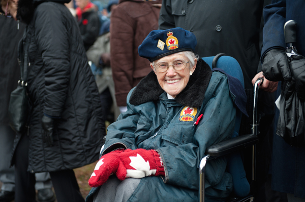 Doris Jenkins, formally of Richmond road, attends Remembrance Day ?ceremonies on behalf of the Canadian Women’s Army Corps.? Photos by Kate Settle.