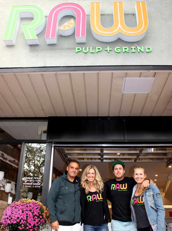 Raw Pulp + Grind co-owners Roberto Valente, Melissa Shabinksy, Jordan O’Leary, and Nicola Wharton Valente. Photo by Paula Roy