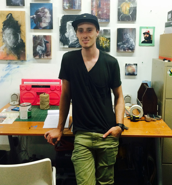 Ryan Smeeton in his studio. Photo by Andrea Stokes