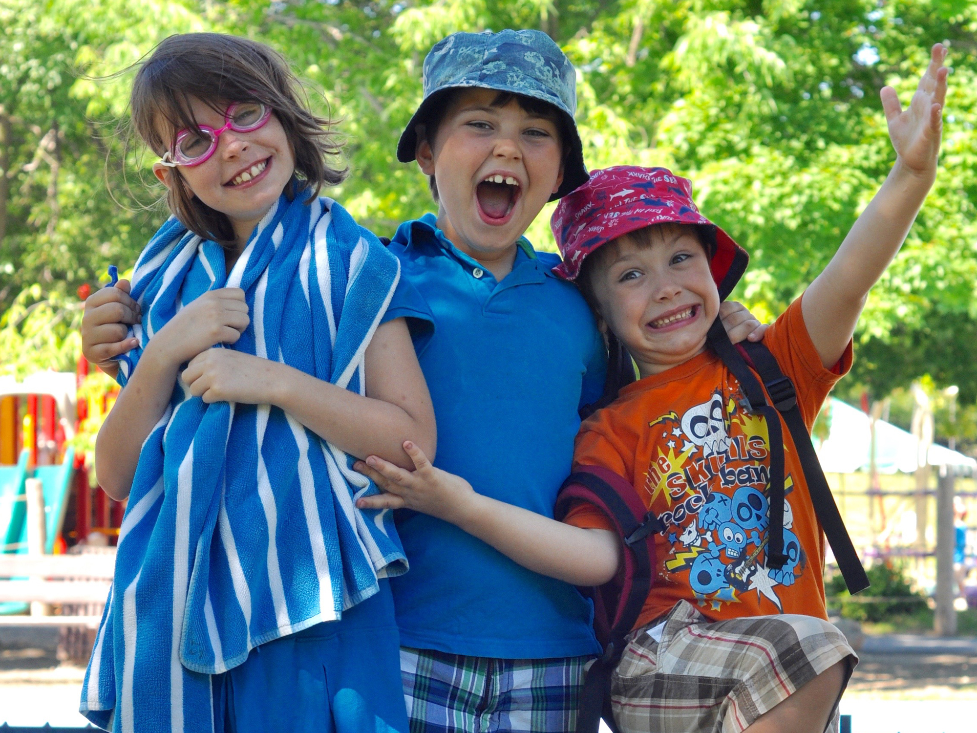 Mackenzie Pollock (8) and her brothers Campbell (7) and Christopher (5) were happy campers this summer.?Photo by Andrea Tomkins