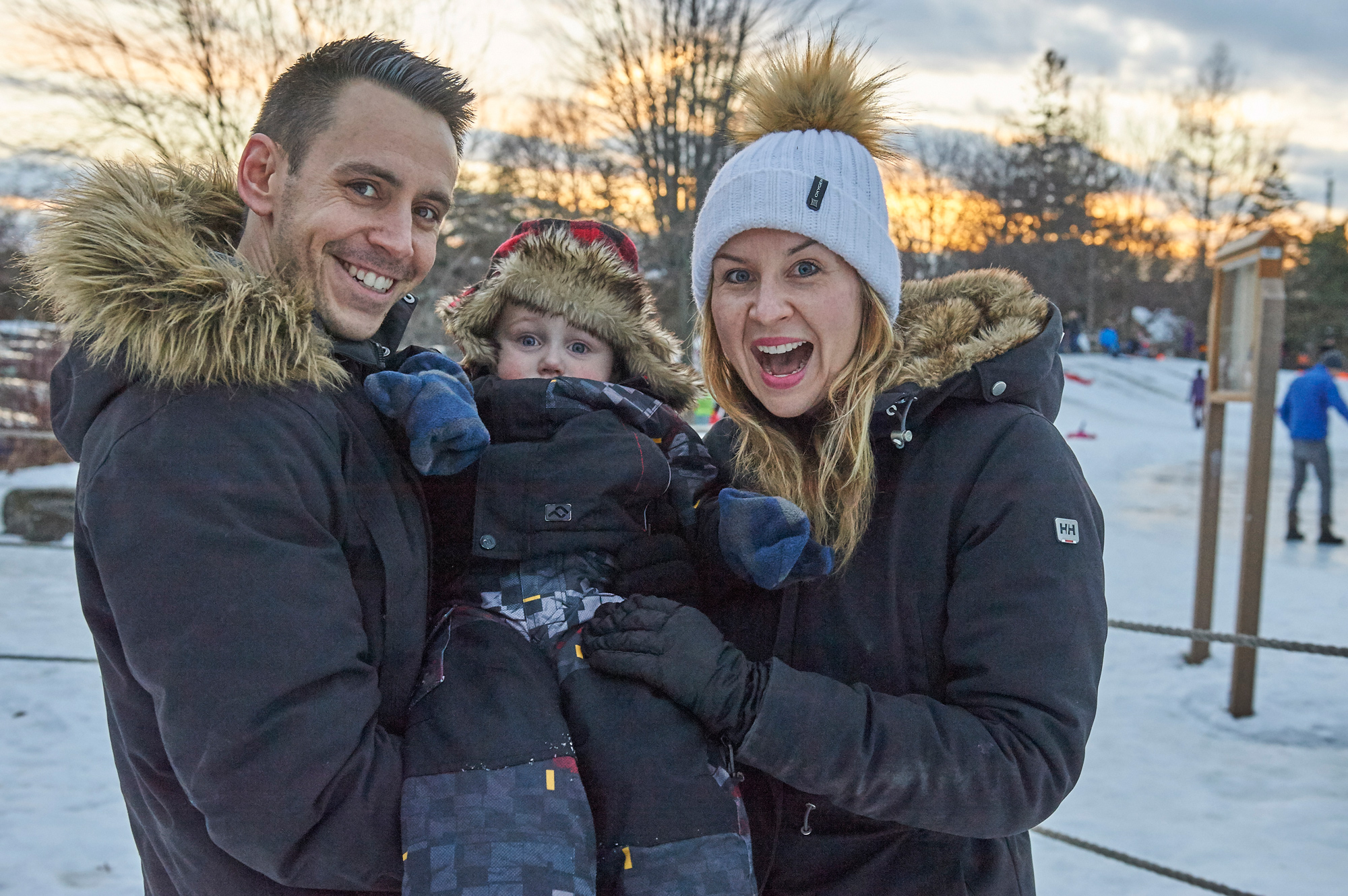 Joanna Bostwick, Doug Stewart and their son, Jack Stewart: “We are always looking for fun activities in the community to do with our toddler, so this is perfect because it’s right after nap time. It’s especially nice that this is in the winter so we can get outside and have some fun.”