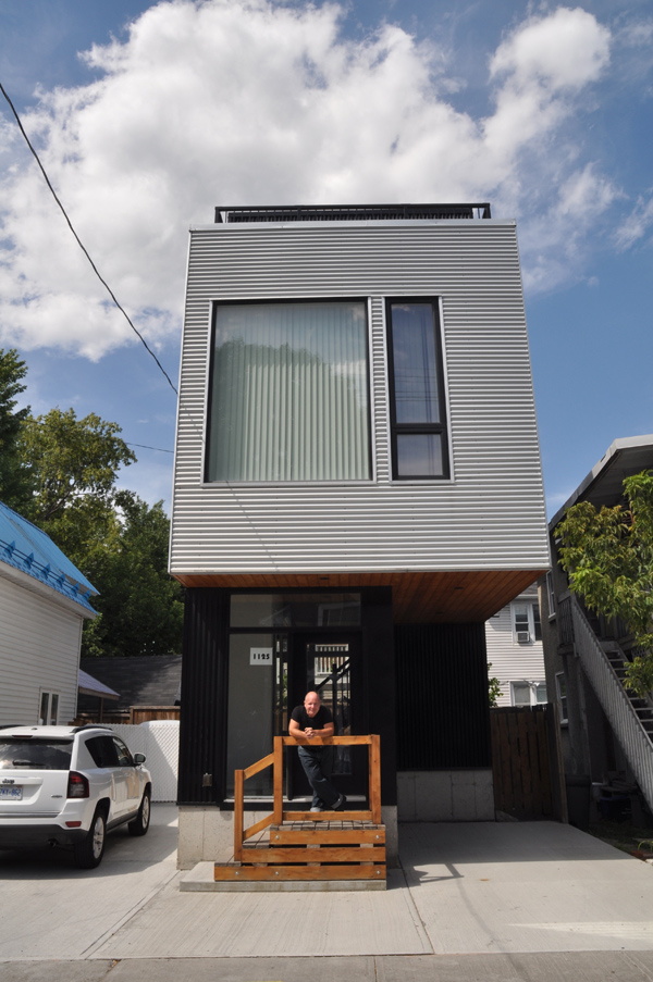 Don LaFlamme is the owner of a modern infill home at 1125 Gladstone Avenue. It’s been a work in progress since 2011. Photo by Andrea Tomkins