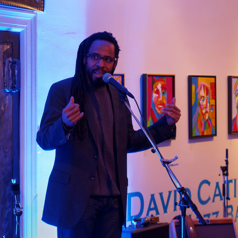 John Akpata, seen here performing spoken word, will be curating the spoken word event at this year's Westfest.