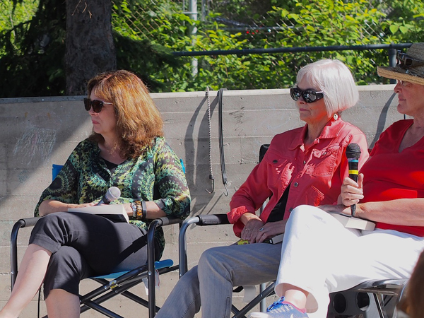 “A fabulous day, both in terms of the weather and the crowds of book lovers who trooped past our Capital Crime Writers and booth stopped to buy books and chat about crime-writing. I look forward to this becoming an annual community event," said Brenda Chapman, Kitchissippi resident, crime fiction novelist (left). Photo by Pearl Pirie.